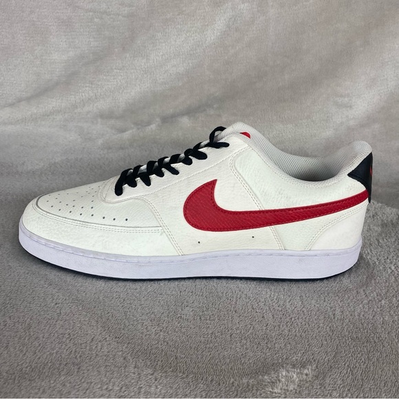 Nike Court Vision Low Sail Men's Sneakers Shoes Size 13 White Red Leather - Picture 2 of 11